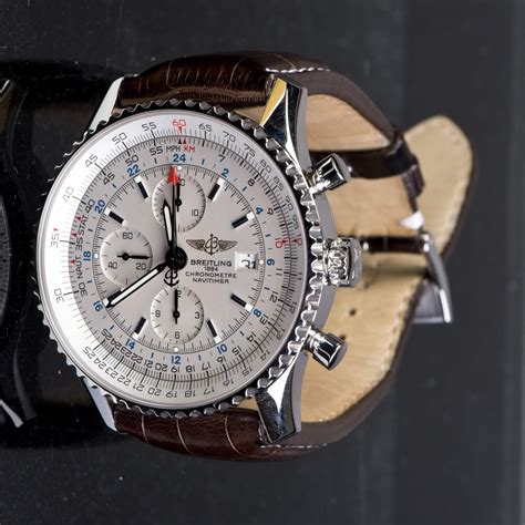 breitling 1884 watch leather band white face grars showing|1884 breitling watch price.